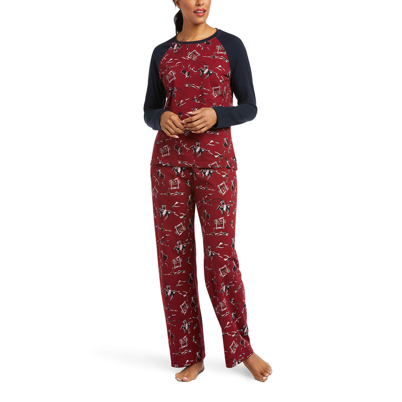 Ariat Hemden Damen - Pj Set DunkelRot/Navy ( VPZFH-7241 )